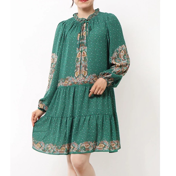 Max Studio Dresses & Skirts - MAX STUDIO NWT Paisley Pattern Chiffon Tunic Dress in Green size medium